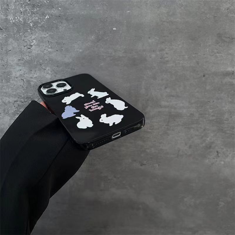 IPHONE Ins Kelinci Putar Cocok Untuk Iphone14 14pro 14plus 13 13mini 13pro 13prm iPhone12 7Plus 8Plus Xr XS 13 12mini Pro Max Empat Sudut Casing Ponsel Tahan Guncangan