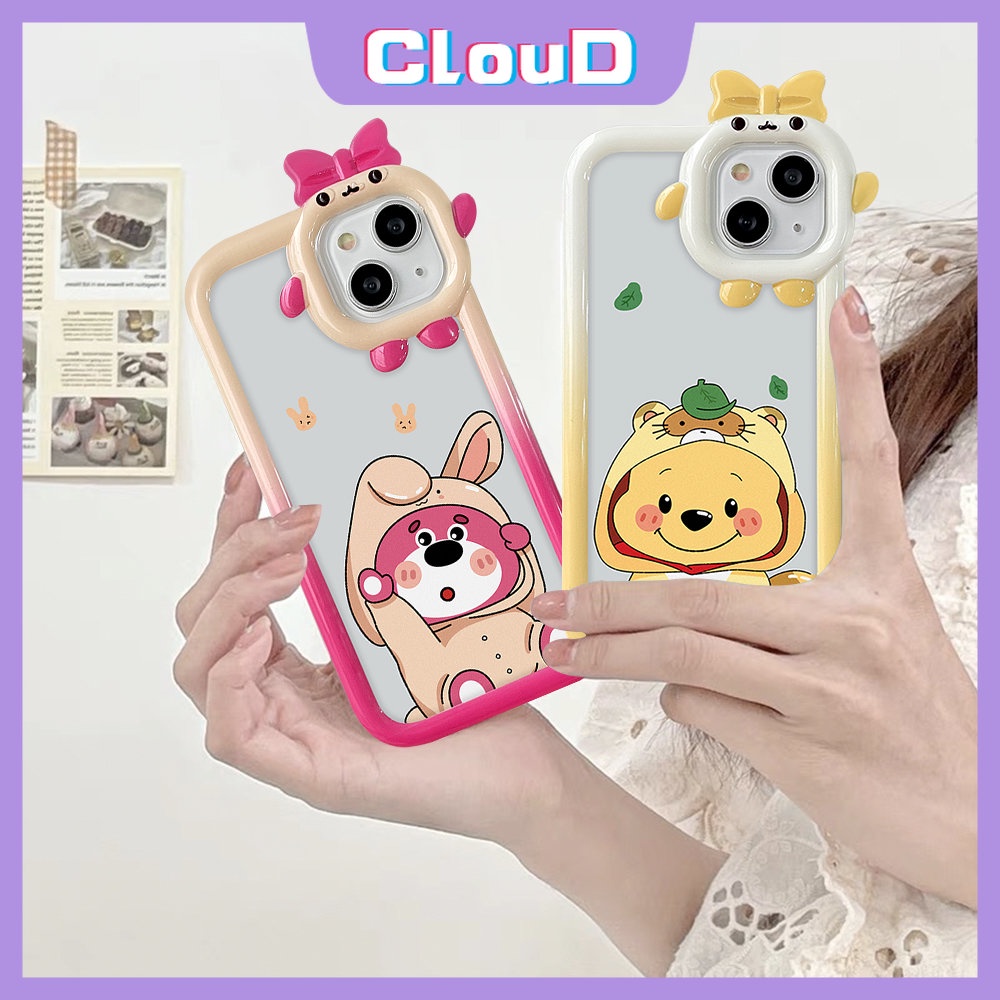 Samsung A14 A04 A50 A13 A73 A03s A04s A02s A12 A04E A32 A30s A33 A52 A53 A11 A21s A71 A50s A03 A51 A31 A52s A22 Beruang Strawberry Lucu Winnie The Pooh Soft Little Monster Lens Case