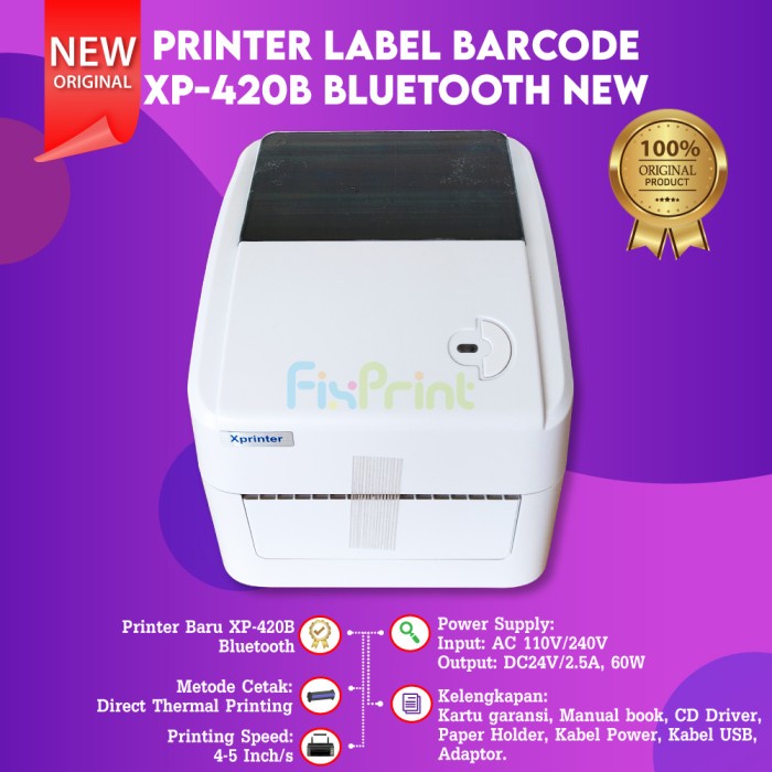 BARCODE PRINTER LABEL USB THERMAL XP-4601B | XP-420B SIZE 4&quot; / 110MM