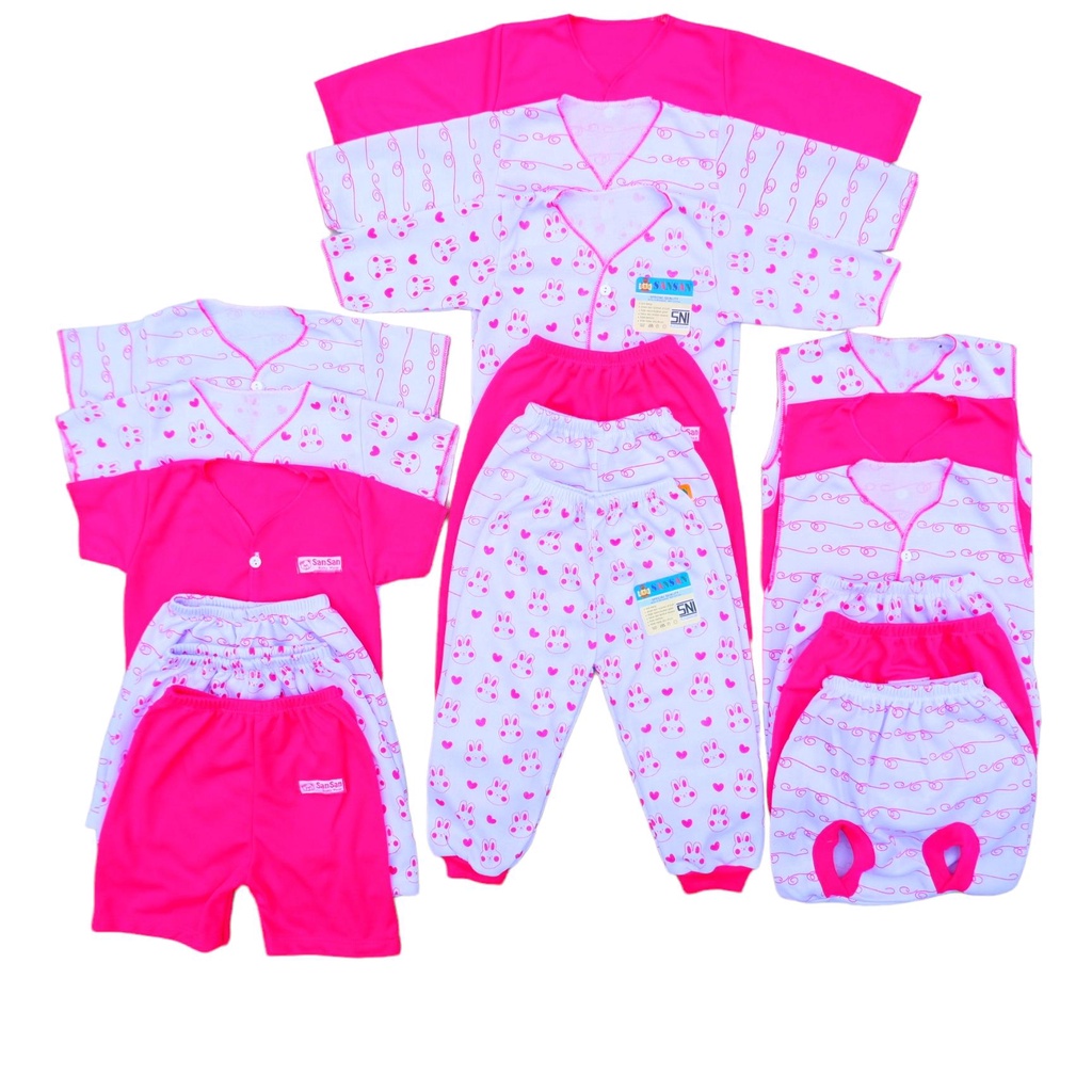 (SET001)SET PAKET ISI 18PCPS SETELAN NEWBORN SNI VARIANT MOTIF FREE STK
