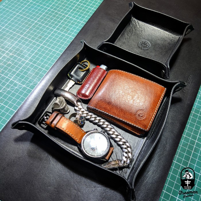 

Terlaris Desk Tray Organizer Leather Vegetable Kulit Asli Nabati Valet
