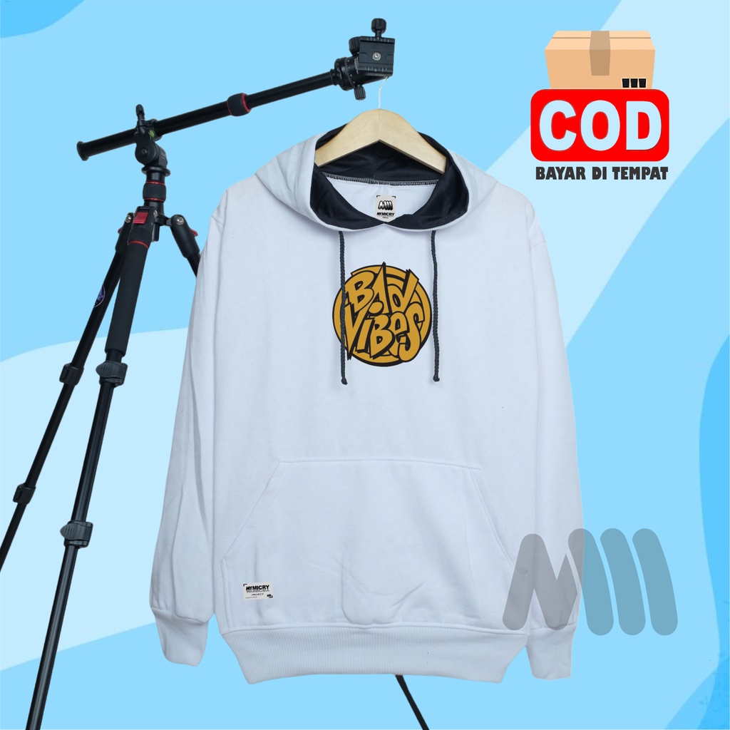 Jaket Hoodie Pria Tebal Terbaru Sablon Badvibes Aesthetic Branded Mymicry Bahan Fleece Premium Sweater Jumper Oversize Unisex Keren Terpopuler