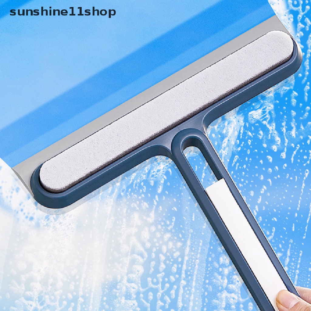 Sho 1Pc Lap Sikat Pembersih Jendela Kaca Dengan Gagang Squeegee Home Cleaning Tools N