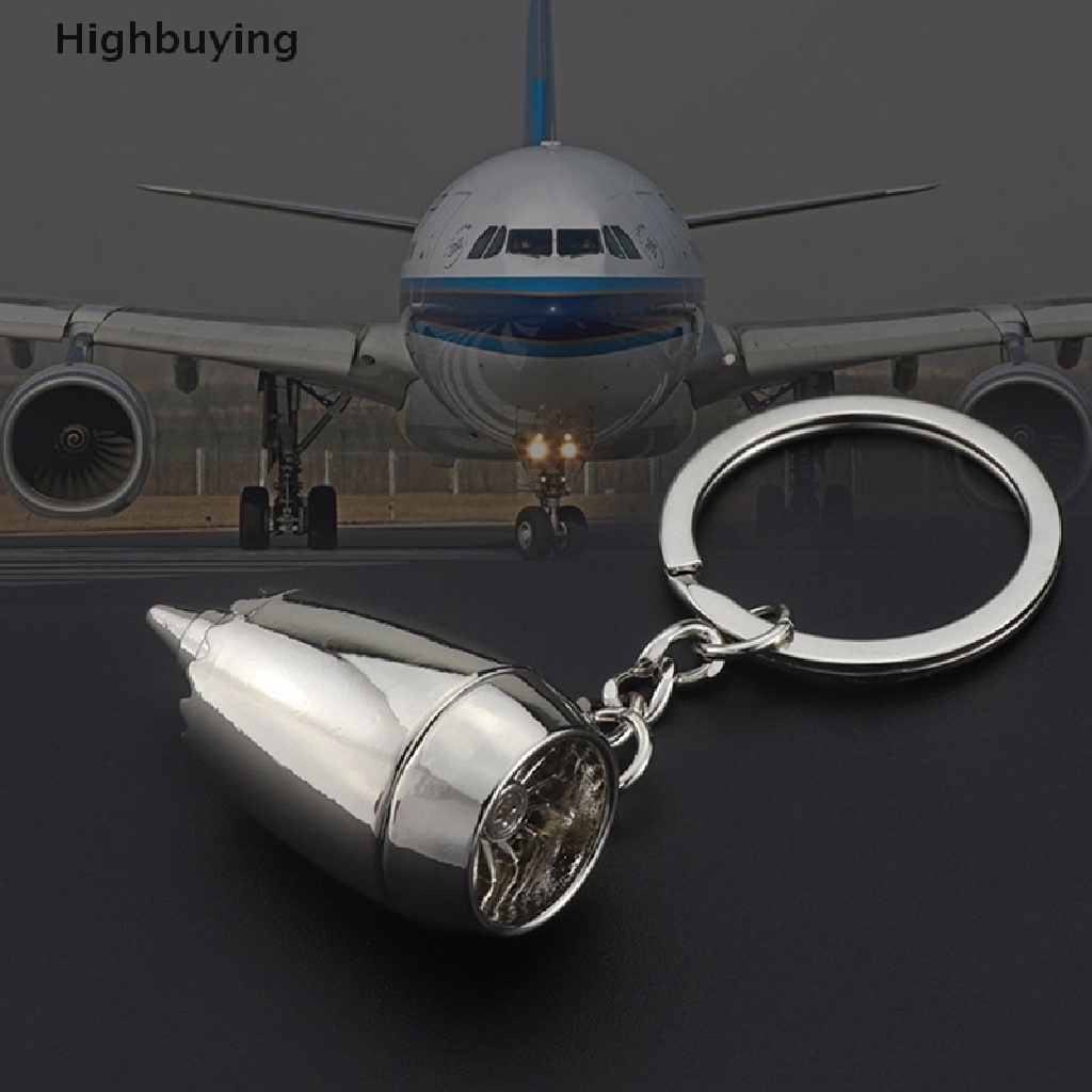 Hbid Logam Baru 3D Aviation Plane Model Mesin Gantungan Kunci Mini Jet Engine Keyrings Hadiah Glory