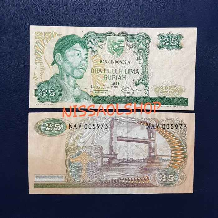 25 RUPIAH JENDRAL SUDIRMAN TH 1968 ORGINAL BI