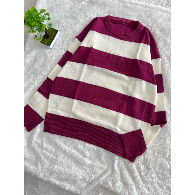 ALIKA OVERSIZE SWEATER STIP PREMIUM