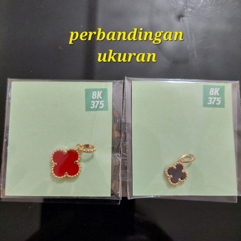 Liontin van cleef pink, merah, hitam UBS kadar 8K 375