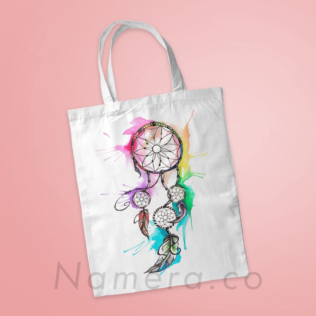 Tote Bag Resleting Fashion Tas Totebag Wanita Motif Dream Cather Korea