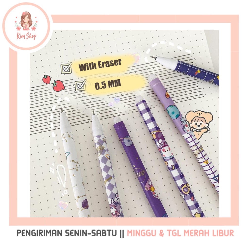 

KIM SHOP - 1PCS Pulpen Bisa Dihapus Erasable Gel Pen Ballpoint Hapus Ajaib Pena Anak Sekolah