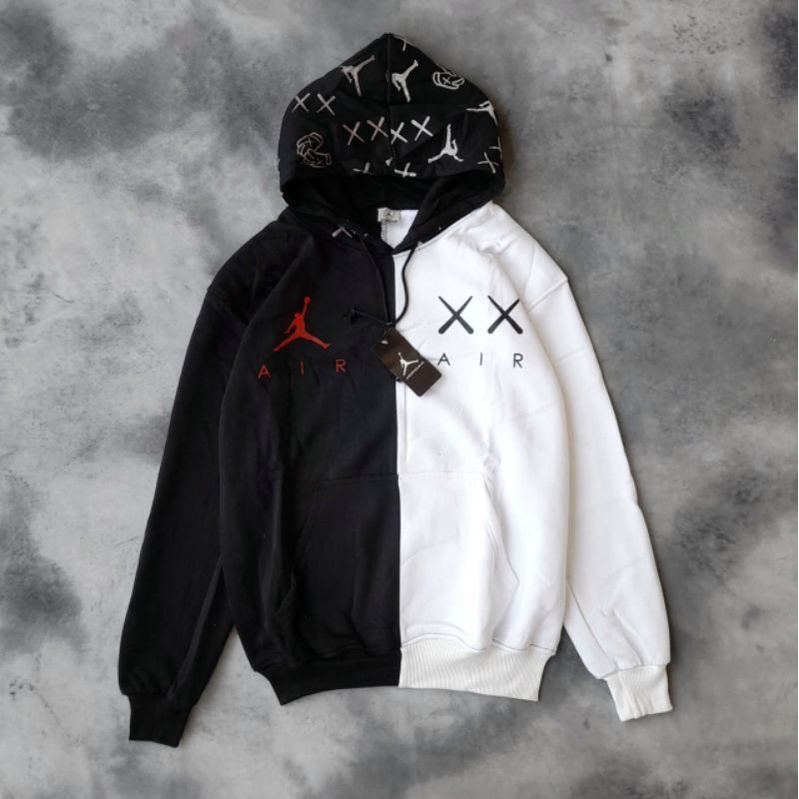 SWEATER HOODIE JORDAN XX KAWS PREMIUM HITAM PUTIH AUTHENTIC