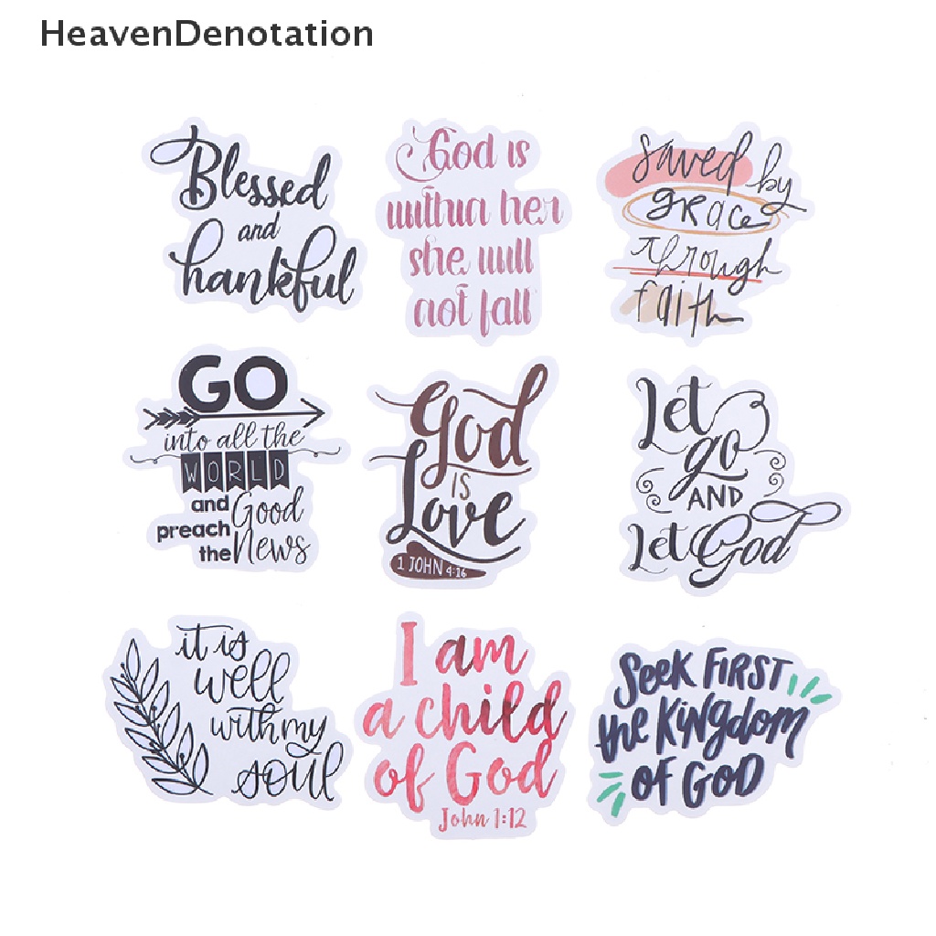 [Denotasi Surga] 52pcs Ungkapan Yesus Kristen Ucapan Agama Stiker Bible Sticker Decal HDV