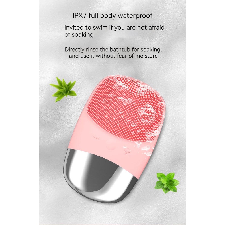 New rechargeable silicone facial cleanser/Pembersih Wajah Elektrik/introducer/Pembersih Pori Ultrasonik Anti Air