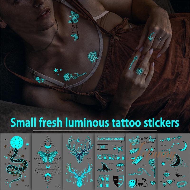{COD}1 Pcs Tato Temporer Tahan Lama 15 Hari Tato Temporer Anti Air / tato Bersinar Di Malam Hari / t