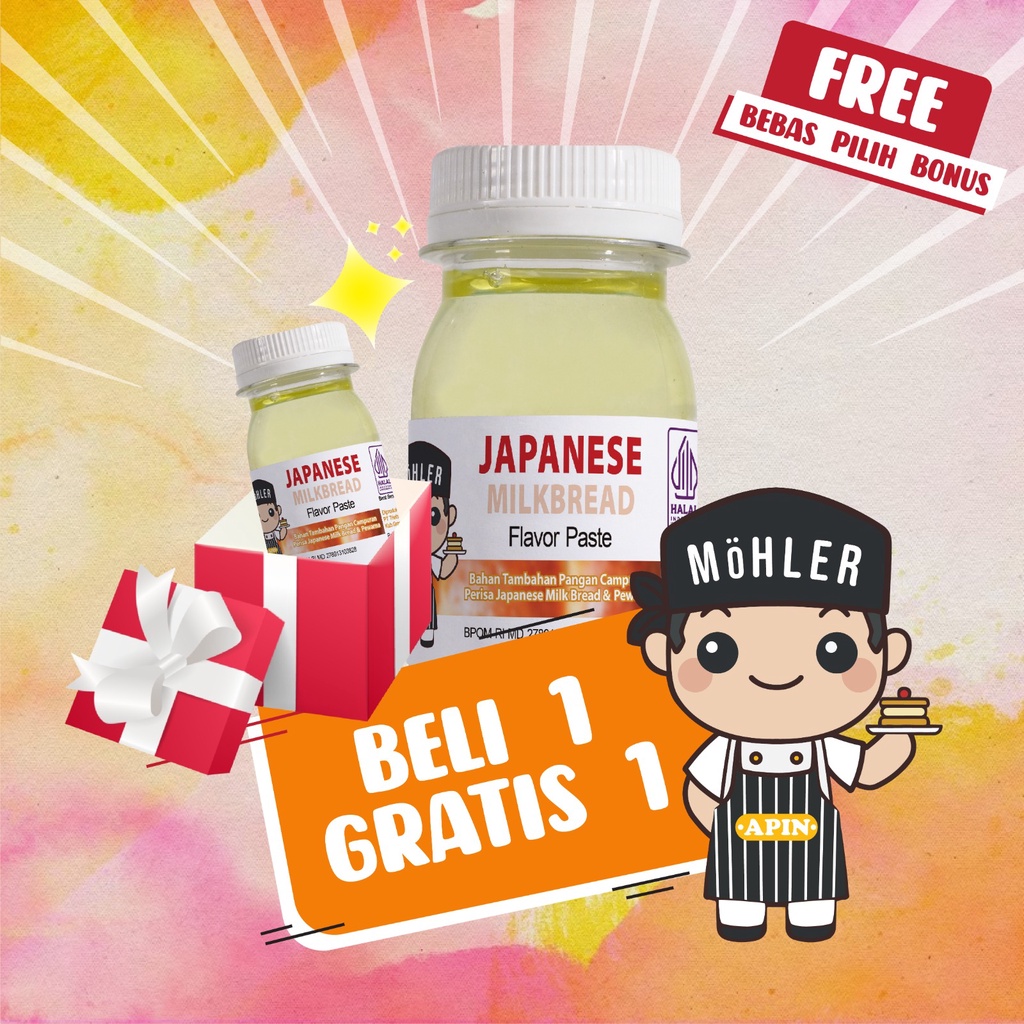 MOHLER Pasta perisa pewarna JAPANESE MILKBREAD (KLIK KOMBO HEMAT UNTUK BELI 1 GRATIS 1)