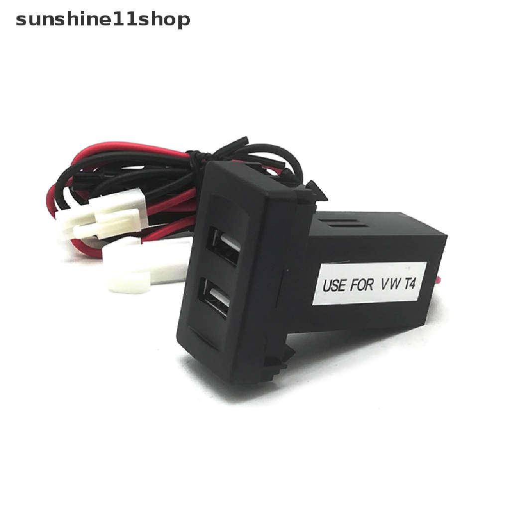 Sho Dual USB Car Charger 2.1A Rocker Adapter Socket Kendaraan Mobil Power Inverter Converter Untuk VW Transportasi T4 Cahaya Built-In Socket Switch Panel N