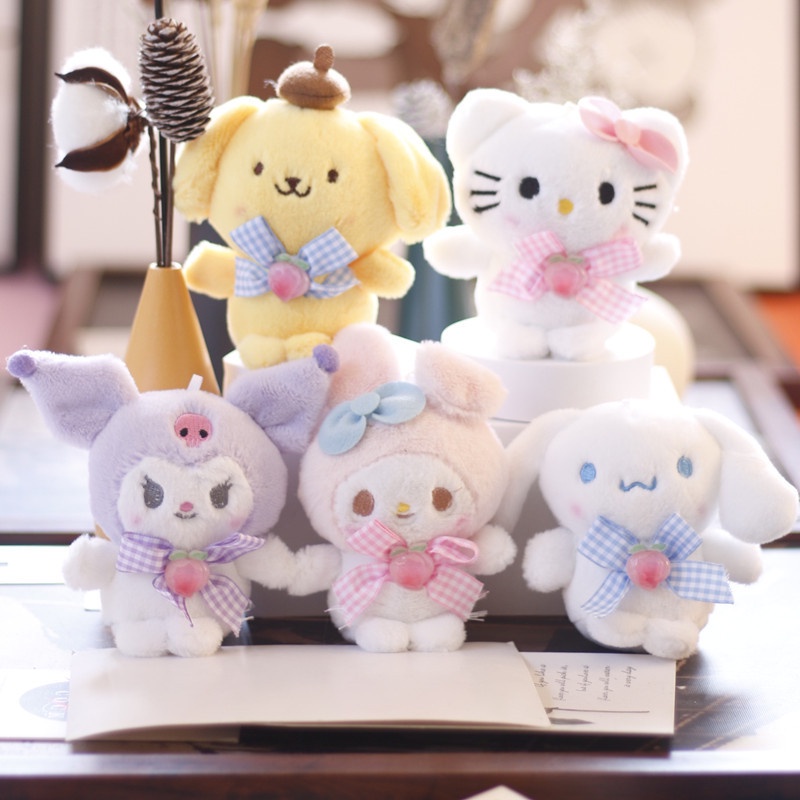 Sanrio Mainan Mewah Imut Kuromi Plushie Sanrio Hello kitty Melody Cinnamoroll Aksesoris Home Decor Boneka Boneka PP Katun