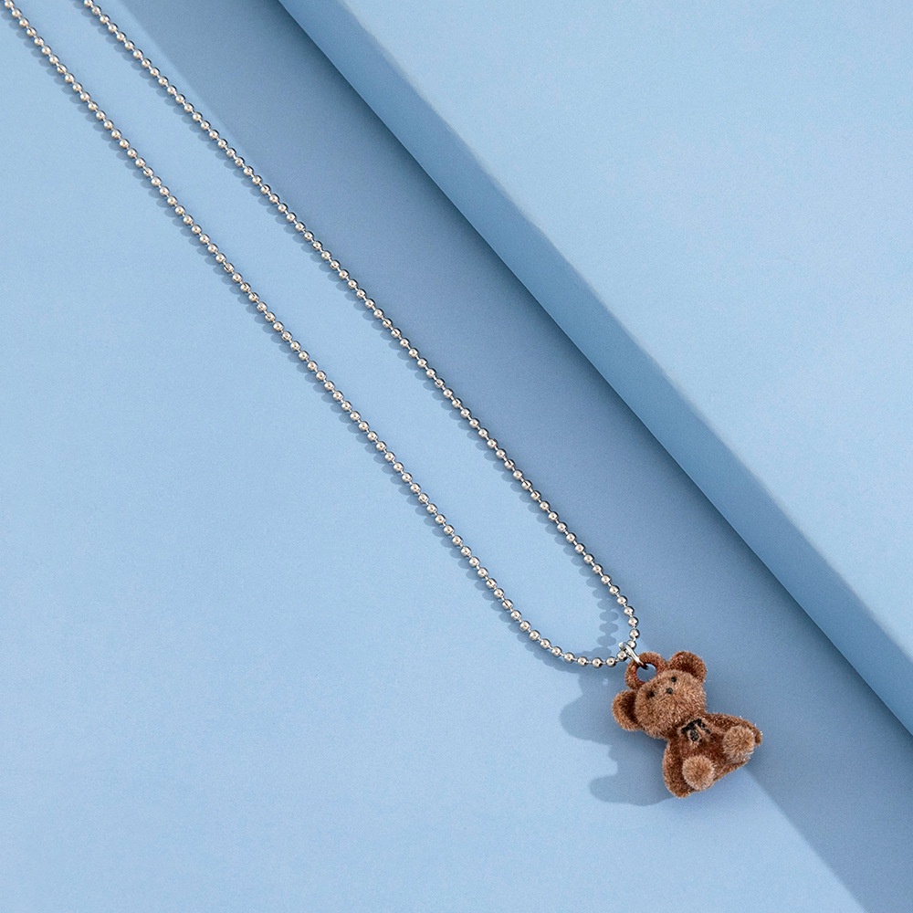 Kepribadian Fashion Kalung Sweater Beruang Mewah Hadiah Rantai Klavikula Panjang Wanita