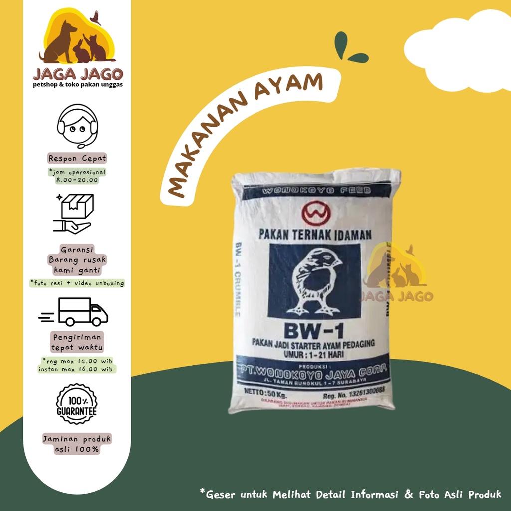 BW 1 - Pakan Ayam Pedaging Starter Wonokoyo 1kg