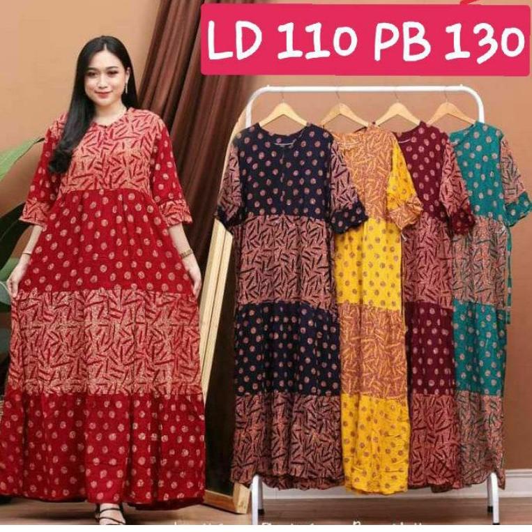 Viral Daster Busui Lengan 3/4 Jumbo LD 120 Tali Samg Dress Maura Panjang Rayon Premium  A