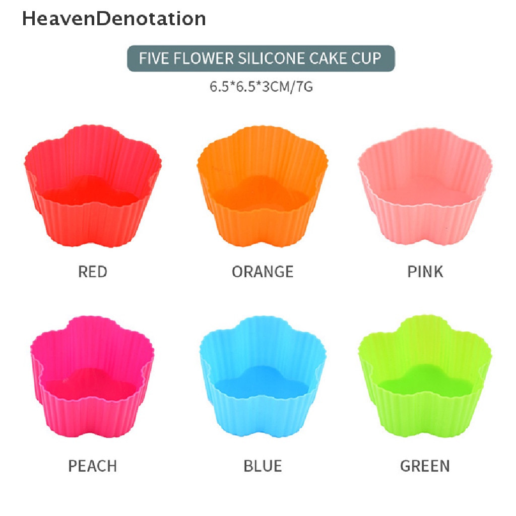 [HeavenDenotation] 4pcs Cetakan Silikon Bunga Cupcake Muffin Cup Baking Egg Tart Puding Jelly Mold HDV