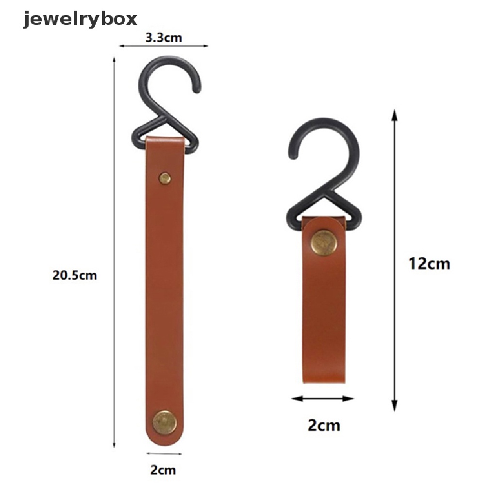 [jewelrybox] Outdoor PU Leather Hooks Portable Camping Tripod Penyimpanan Baju Gantungan Hook Butik