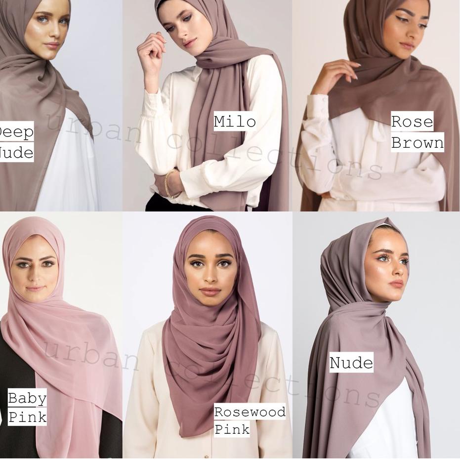 ✦ Heavy Chiffon Pashmina / Arabian Pashmina Premium Quality Chiffon hijab Import Hijab Mayalsian ☑