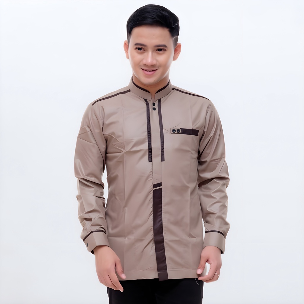 Koko Dewasa Lengan Panjang Motif Khatulistiwa Warna Coksu Terbaru Original Hilwa Collection