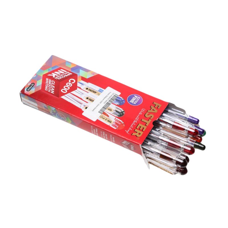 

Terlaris ✨ -Pulpen Faster [C600/12 pcs] / Ballpoint Pena Pen Tinta Warna Hitam [1 Pack]- 2.2.23
