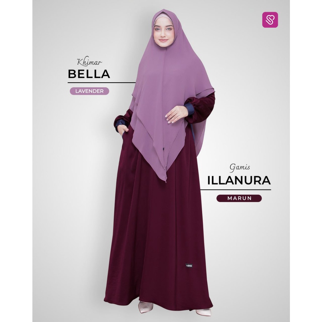 Ukhti Munira Illanura Gamis Terbaru 2023 Baju Gamis Satin Lux Simple Elegan Dress Muslim Wanita Leba