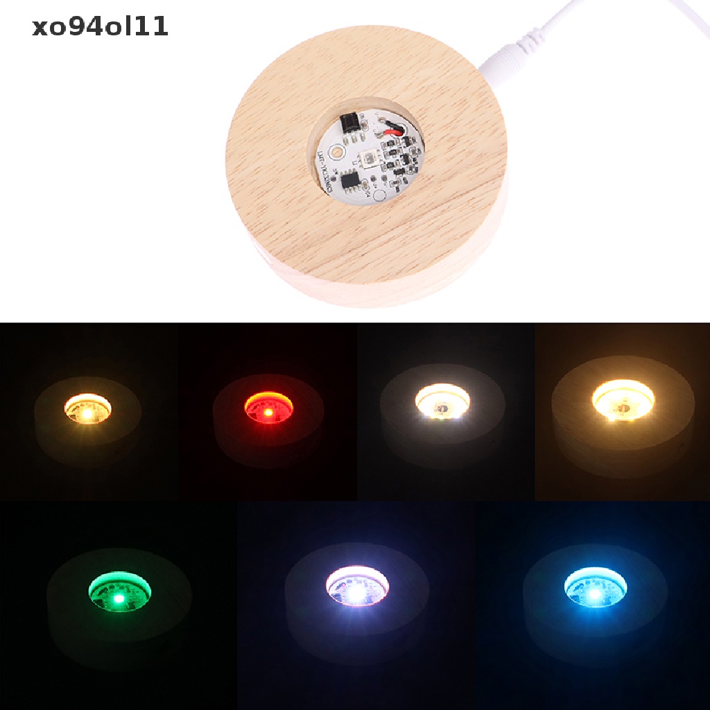 Xo Lampu LED Dispaly Base USB Rechargeable Kristal Kaca Resin Art Ornamen OL