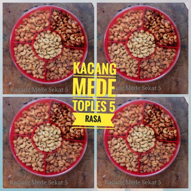 Kacang mede toples sekat 5 rasa / kacang mete sekat 6 grosir unik
