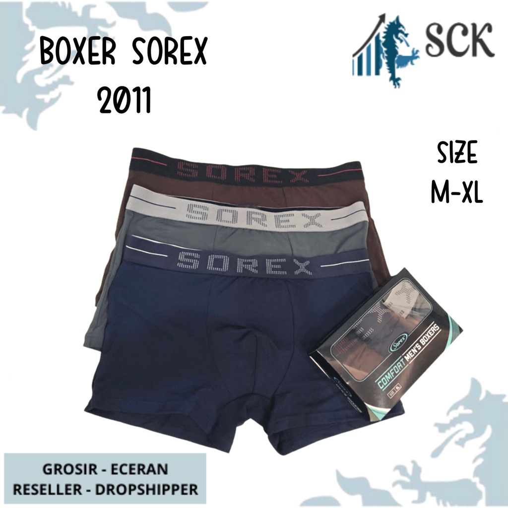 [ISI 3] CD Pria SOREX 2011 Model BOXER / Pakaian Dalam Pria Celana Dalam M-XL