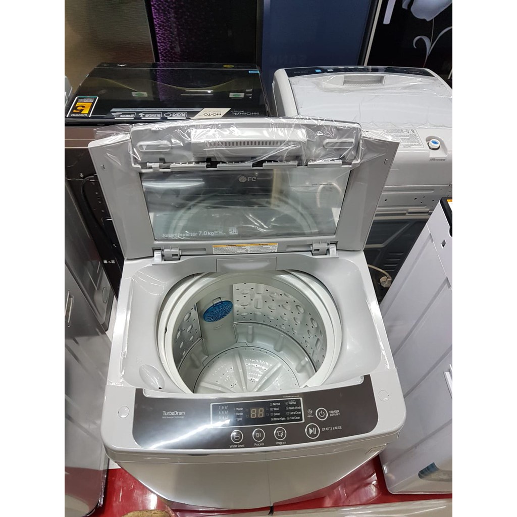 LG Mesin Cuci 1 Tabung Inverter T2107VSPCK Top Loading Mesin Cuci [7 Kg]