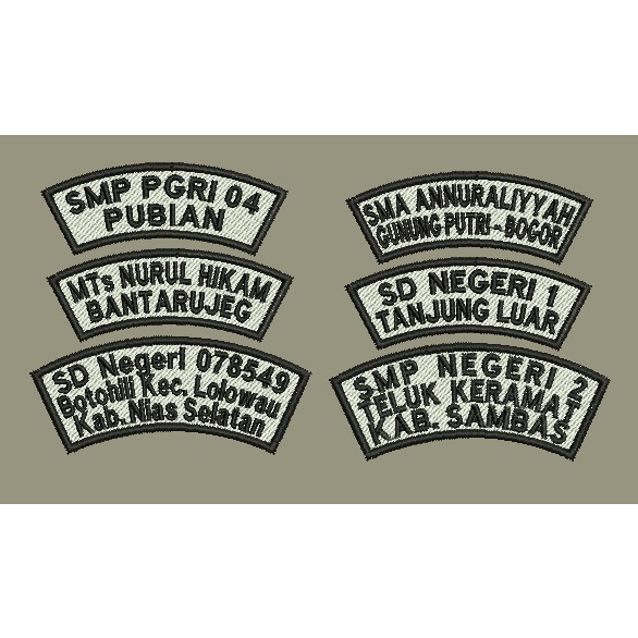 Badge Lokasi Sekolah bordir (custome)