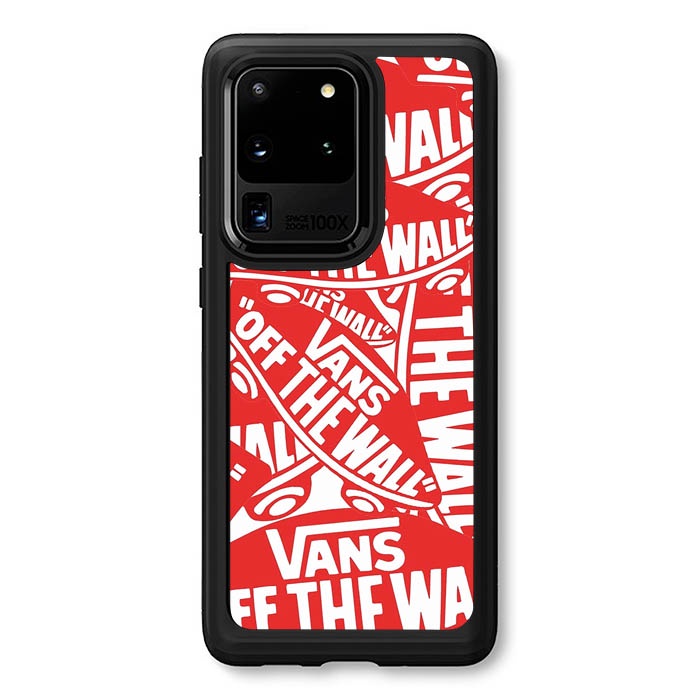 Casing Hardcase Case Samsung galaxy S8 S9 S10 S20 Plus Ultra Lite E 5G Vans Red Stickers AB0831 Cust