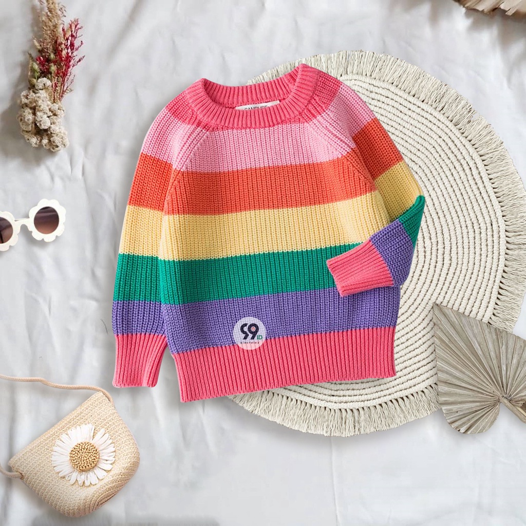 baju sweater rajut anak RAINBOW / sweater pelangi 99 ID