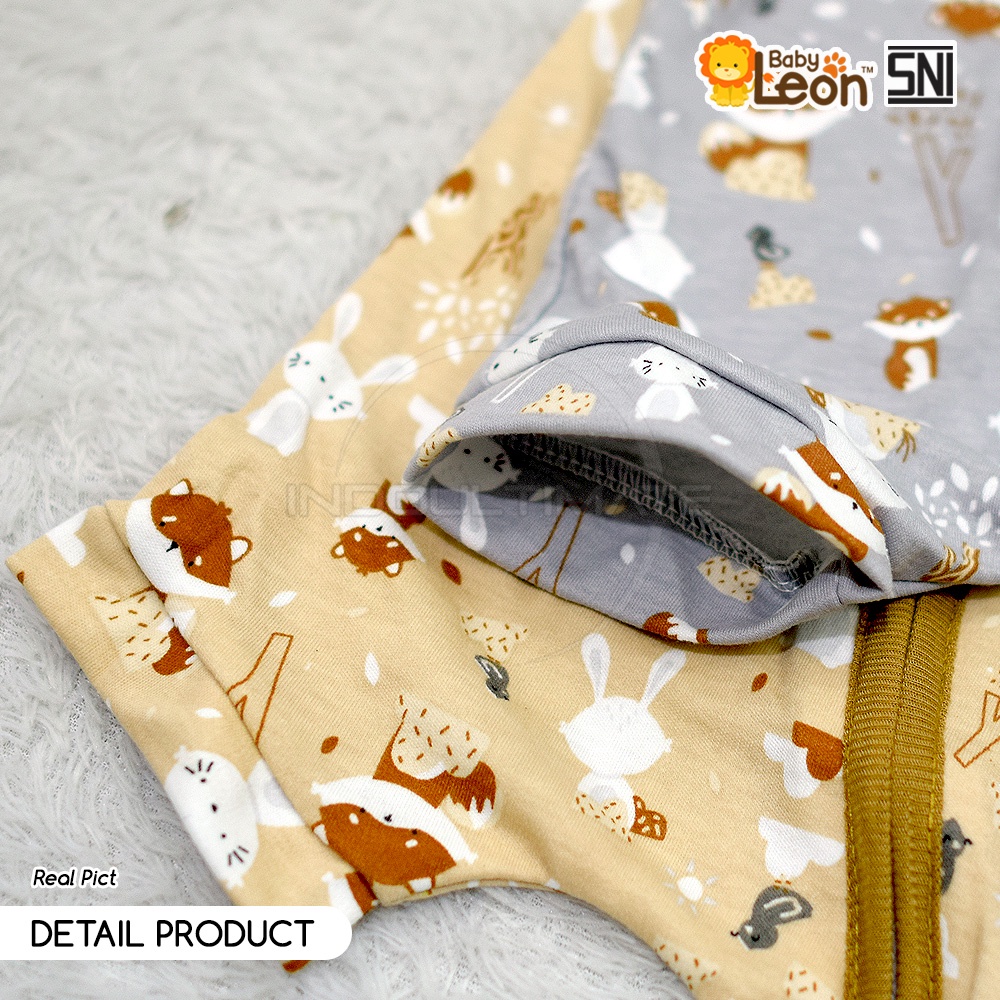 1Pcs Jumsuit Bayi NEWBORN Jumper Bayi Baru Lahir Full Resleting BABY LEON DS-120 SM-902 Jumpsuit Bayi Cotton Double Knit Baby Sleepsuit Baju Tidur Bayi Pakaian Bayi Baju Harian Anak Bayi Balita
