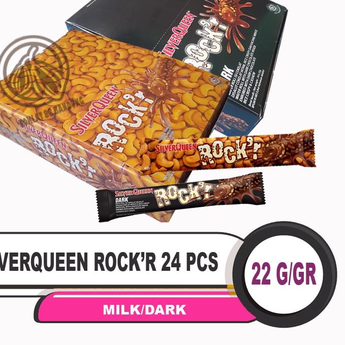 

♣ Silverqueen Rock'R 22gr/gram X 24pcs - Cokelat Silver Queen Rockr Milk Dark Coklat 22 gr Isi 24 pcs/box ♢