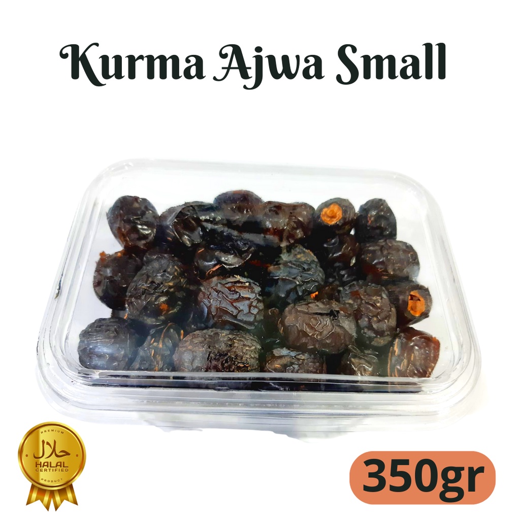 

Kurma Ajwa Small Almadinah 350gr Original / Kurma Nabi small / kurma ajwa Elshanum