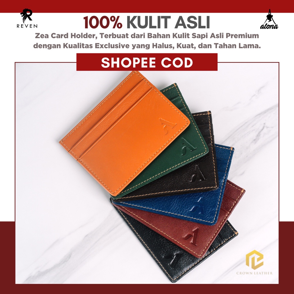 Dompet Kartu Mini Minimalis Cewek Cowok 100% Kulit Sapi Asli Premium Banyak Warna - ZEA CARD HOLDER