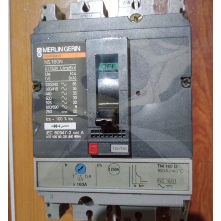 mccb merlin gerin 3p tipe NS160N 160A