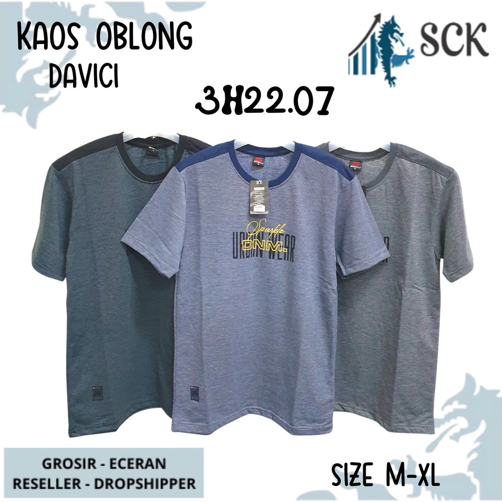 Kaos DAVICI 3H22.07 3H22.10 Distro Polos Motif Dewasa / Oblong Distro Pria M-XL / Pakaian Casual - sckmenwear GROSIR