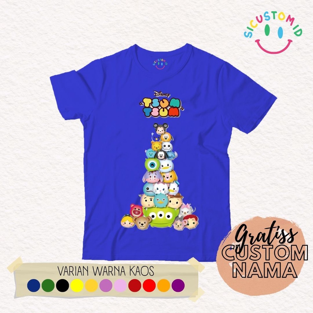 TERLARIS kaos anak lengan pendek/ Baju anak Laki-laki &amp; perempuan TSUM-TSUM usia 1-10 Tahun