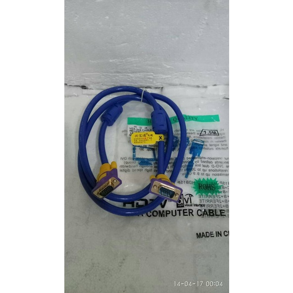 Kabel vga standar 1.5m gold plated 3+9 high quality kabel vga 1.5 meter