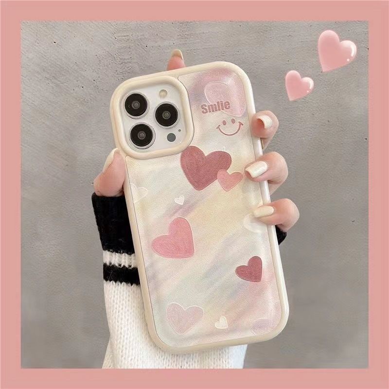 IPHONE Casing Ponsel Desain Cinta Lukisan Besar Kecil Kompatibel Dengan Iphone12 13 14 11 Pro Max X Xs Max Xr Fdcvf