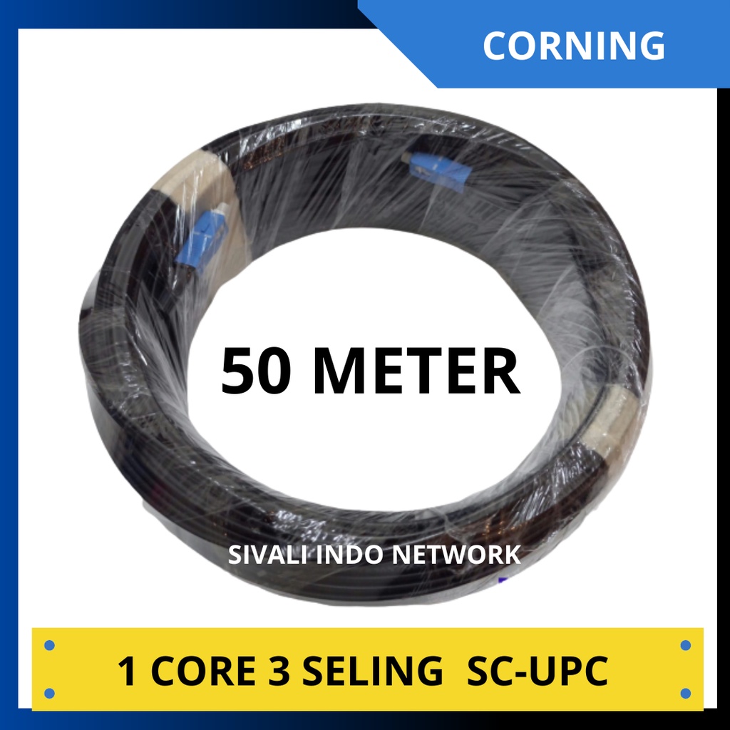 50 METER KABEL FIBER OPTIK SPECTRA KABEL FO  1 CORE  3 SELING SC UPC PRECON
