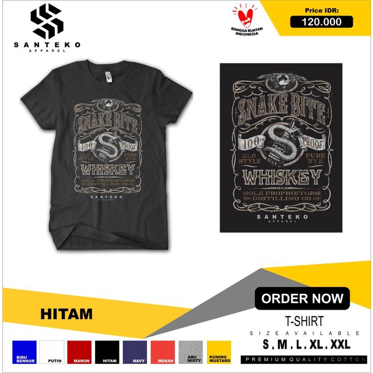 Kaos Snake Bite Whiskey 023 - Santeko Apparel