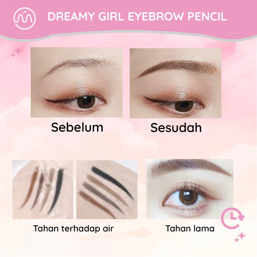 MINIPINK Eyebrow Pencil  Alat Riasan Alis Berkualitas dengan Formula Lembut, Anti Air, dan Tahan Lama MP009