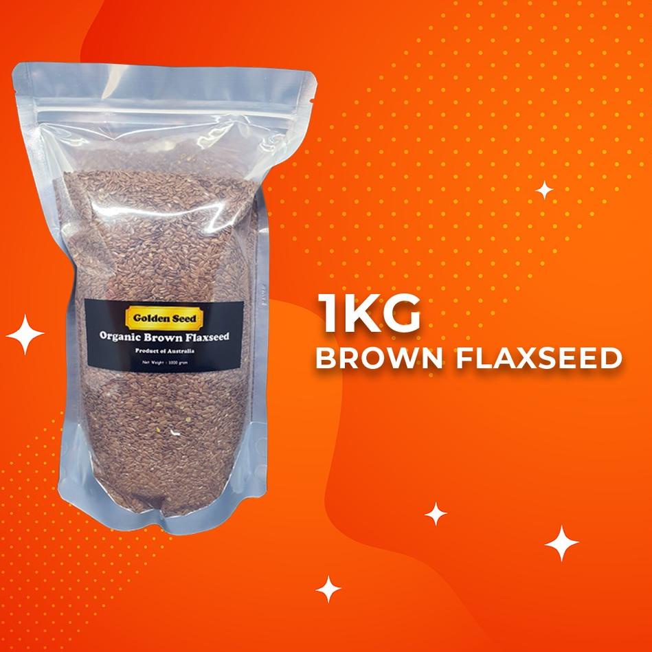 

✈ ORGANIC BROWN FLAXSEED 1 KG PREMIUM - FLAX SEEDS FLAXSEEDS FLAX SEED BIJI RAMI 1KG - 1000 GRAM ☼