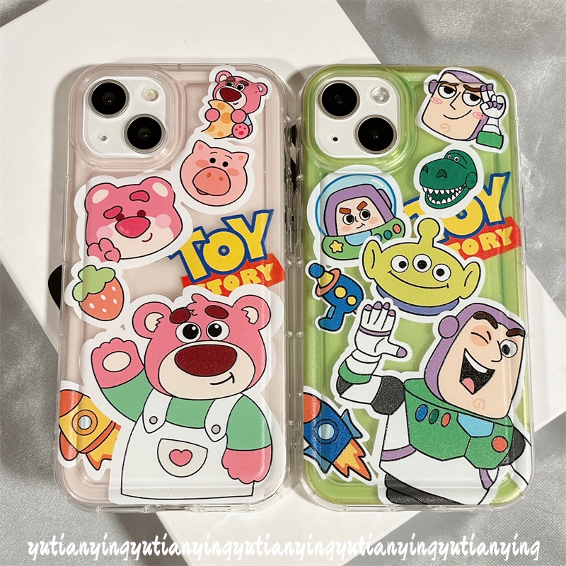 Toy Story Kartun Case Realme C25Y C35 C1 C2 C11 2020 C21Y C33 C25 C12 C25s C15 Realme 5i 5s 6i 5 C20 C20A C11 2021 C3 Lucu Manyo Buzz Lightyear Alien Airbag Tahan Guncangan Soft Cover